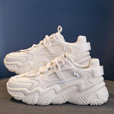 Daddy Schoenen Dames Schoenen Lente Nieuw Super Heet All-match Casual Sport Trendy Witte Schoenen Dames 40 white