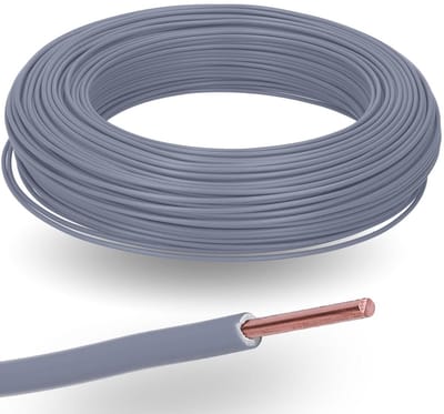 100 meter Kalitec H07V-U 1x1,5 mm² grijs in een kartonnen doos | vlamvertragende PVC-draad met één ader en een diameter van 1,5 mm² | 450/750 VI bedradingskabel, één ader, voor interne bedrading van machines en verlichting