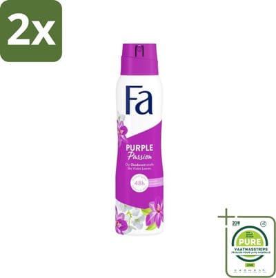 Fa Deodorant Spray Violet Leaves Passion 150 ml - Voordeelverpakking - 2 stuks - Deodorant - Anti-transpirant