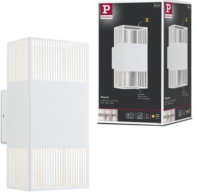 LED-wandlamp Tharin IP44 3000K 120x250 mm 2x3,7W Wit