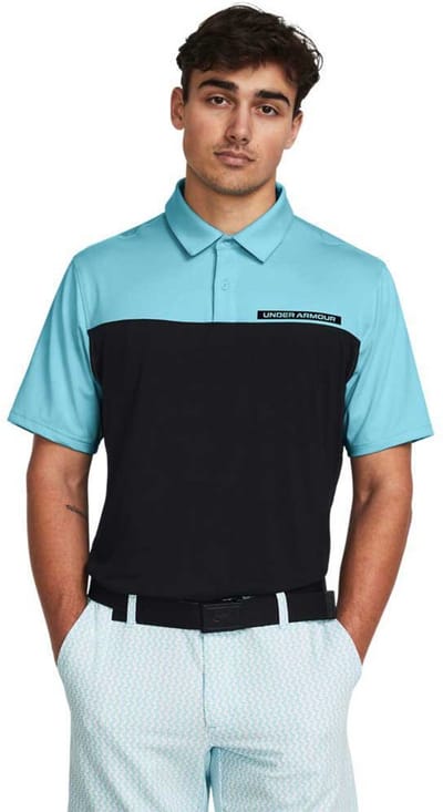 Under Armour Golf Tee To Green Color Block Korte Mouw Poloshirt Blauw M Man