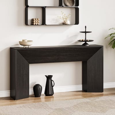 Tribesigns Consoletafel - Sidetable - Console - Haltafel - MDF - Zwart - Industrieel - 160 x 30 x 82 cm - Console Tafel voor Hal, Woonkamer, Entree