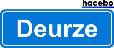 Hacebo - Plaatsnaam Sticker - 29x10 CM - Deurze sticker - Verkeersborden sticker - grappige cadeaus - Deurze
