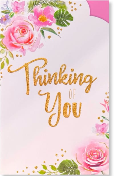 Thinking of You - Hart onder de Riem / We Denken aan je Wenskaart - 12 x 17 cm - gevouwen kaart Inclusief envelop