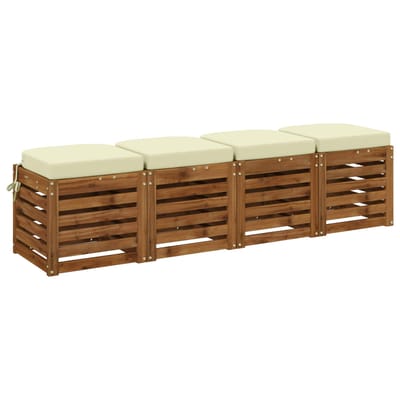 vidaXL - 4-delige - zitkussens - SOEST - 4 - pcs - 100% - Polyester - Crèmekleurig