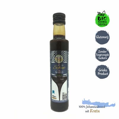 Creta Carob Biologische Karoebstroop – 100% Organisch & Natuurlijk – Zonder Toegevoegde Suikers – Kretensische Xaroupomelo – 350g