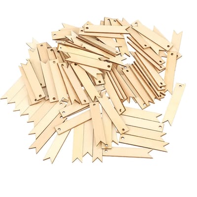 100 stuks Natuur Kleur Houten Labels Knutselen Voor Muur Bruiloft Feest Kamer Decoratie Accessoires DIY beige