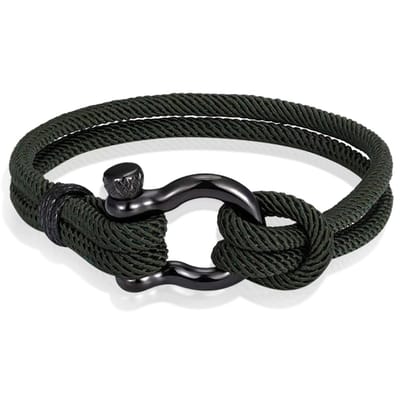 Nautische heren armband Paracord Edelstaal Anker Army-21cm