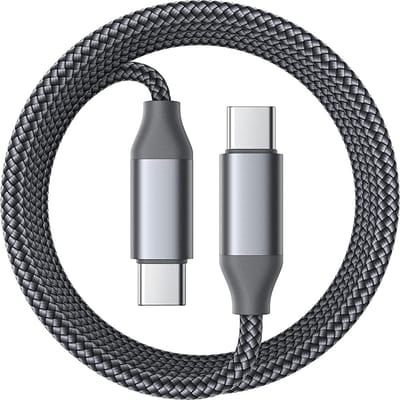 USB C naar USB C Snellaadkabel - 3 Meter - 3A/60W - USB Type C naar Type C kabel - 480Mbps Data Transfer - Gevlochten USB C Kabel