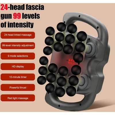 16-Koppige Fascia Gun Professionele Spierstimulator voor Lichaam Been Rug Schouder Taille Hoge Frequentie Vibratie Massage Therapie