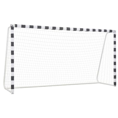 vidaXL - Voetbaldoel - 300x160x90 - cm - metaal - zwart - en - wit