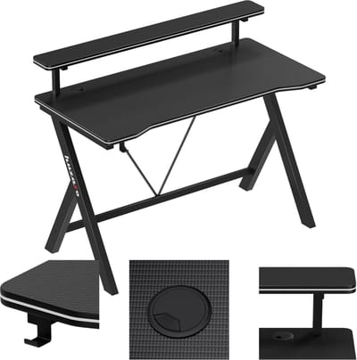 Huzaro Hero 1.9 - Gaming Bureau 120 cm met Verstelbare Functies - Stevige Constructie - Zwart