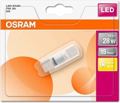 OSRAM 4058075171411 LED-lamp Energielabel A++ (A++ - E) G9 Stift 2.6 W = 28 W Warmwit (Ø x l) 15 mm x 52 mm 1 stuk(s)