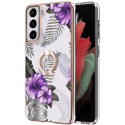 CaseBody Samsung Galaxy S21 Case Met Ringhouder Floral