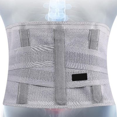 Verstelbare Compressie Rugsteunband Ademend Comfortabel Elastische Buikband voor Mannen L(for 6.5-9kg) grijze kleur
