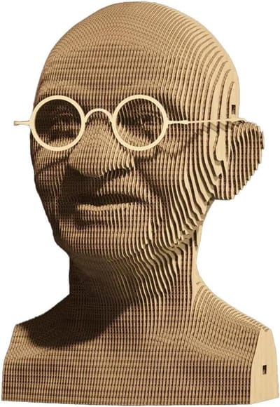 3D Kartonnen Puzzel - Sculptuur Puzzel - Kunst Maken - Laag voor Laag Opbouwen - 18 cm Hoog - Gandhi