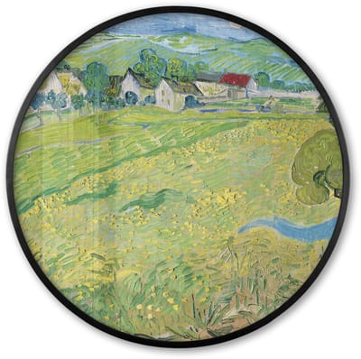 Poster in lijst Rond - Fotolijst 60x60 cm - Posters - Les Vessenots in Auvers - Vincent van Gogh - Ronde posterlijst zwart - Decoratie - Wanddecoratie woonkamer - Muurdecoratie slaapkamer