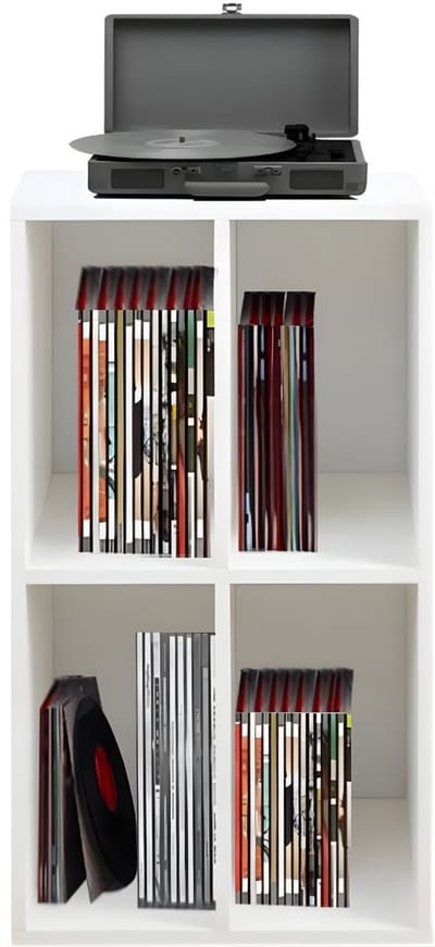 DnA® Platenspeler Meubel - IP Kast - Platenspeler Kast - Vinyl Kast - IP Meubel - Wit - 37cm x 75cm x 45cm