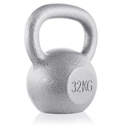 Taurus Kettlebells zilver 8 kg – Kettlebell – Gietijzer – Hamerslag gelakt
