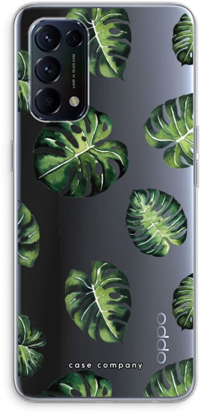 Case Company® - Hoesje geschikt voor Oppo Find X3 Lite hoesje - Tropische bladeren - Soft Cover Telefoonhoesje - Bescherming aan alle Kanten en Schermrand