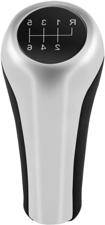 Schakelpookknop 6 Versnellingen - Pookknop Adapter Hoofd - Auto Rijervaring Verbeteren - Ergonomisch Ontwerp - 150 Gram - Zilver Zwart