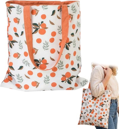 SnelShoppen - Dubbelzijdige Katoenen Canvas Tas 40 x 36 cm - Herbruikbare Shopper en Schoudertas voor Dames en Kinderen - Lichte Draagtas voor Boodsch