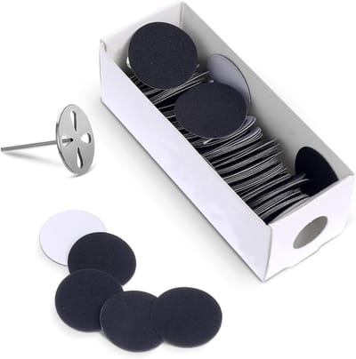 Schuurpapierschijven voor pedicure eeltverwijdering, 25 mm, vervangbaar, elektrische voetvijl gereedschap met metalen nagelbit - 80 grit.