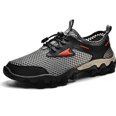 Mesh Schoenen Zomer Nieuw Wandelen Waden Outdoor Wandelen Mesh Lichtgewicht Sneldrogend Ademend Mesh Dunne Herenschoenen 46 grijze kleur