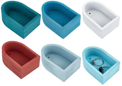 Dailygoods- Sieradenbakje 6 stuks - Mini Organizer - 7,6 x 5 cm - Houten Presentatiestandaards - Voor Oorbellen/Kettingen/Ringen/Armbanden - Sieradenorganizer
