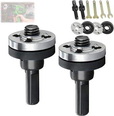 Set van 10 drijfstangen voor elektrische boormachine en haakse slijper, inclusief 10 mm adapter voor haakse slijper, flensmoeren en steeksleutel.