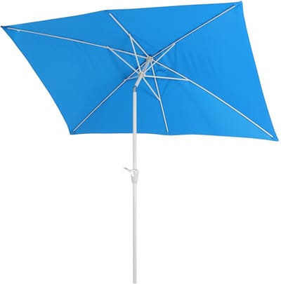 Parasol N23, tuinparasol, 2x3 m rechthoekig kantelbaar, polyester/aluminium 4,5 kg UV-bescherming 50+ ~ blauw