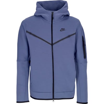 Lichtgewicht sweatshirt met capuchon en ritssluiting Sportswear Tech Fleece-hoodie voor heren, diffuus blauw/zwart