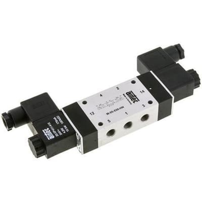 5/3 G1/8'' Midden Gesloten Magneetventiel 12V DC 3-8bar/42-112psi Airtec