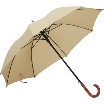 Parapluie Long Manche Long en Bois Coupe-vent Style Rétro Résistant à l'Eau Haute Densité Grand Parapluie kaki