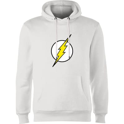 Justice League Flash Logo Hoodie - White - S