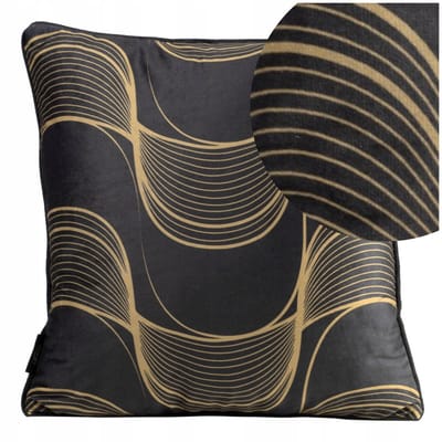Pola Sierkussenhoes Fluweel Zwart/Beige 40x40 cm