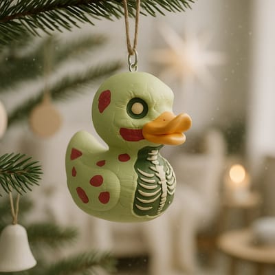 TheDuckSpecialist – Kleine Zombie Eend Kersthanger – 3D-geprint PLA Ornament – Festive Holiday Accent