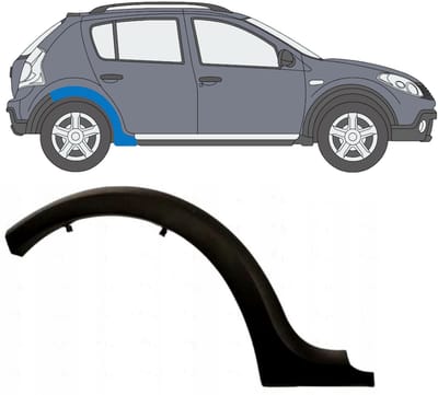 Zijlijst sierlijst achterspatbord voor Dacia Sandero 2008-2012 / Rechts