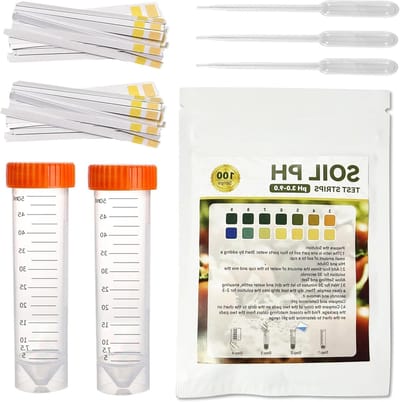 100 Soil pH Tester Set voor Nauwkeurige Bodemmetingen, pH Bereik 3.0-9.0, Ideaal voor Tuin, Gras en Planten