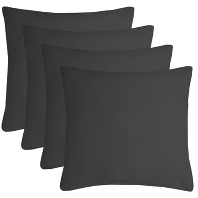 Stof Textile sierkussen Nelson - 4x - donkergrijs - 60 x 60 cm - bank kussens - zitkussens - binnen/buiten - polyester