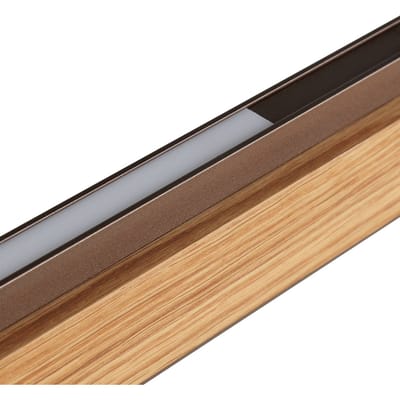 Brilliant LED hanglamp Arviso, eiken, lengte 127 cm, dimbaar.