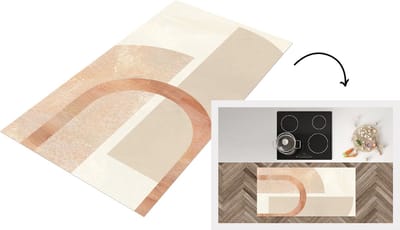 Keukenloper - Loper keuken - Marmer - Roze - Beige - 120x60 cm - Keukenloper vinyl