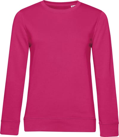 Organic Inspire Crew Neck Sweater Women B&C Collectie Magenta Roze maat XS