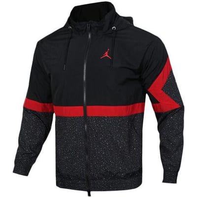 Veste à capuche de sport Jordan Diamond Cement Running Training Homme Vêtements d'extérieur Noir Rouge AR3243-010 M black