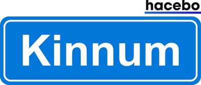 Hacebo - Plaatsnaam Sticker - 29x10 CM - Kinnum sticker - Verkeersborden sticker - grappige cadeaus - Kinnum