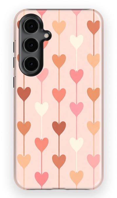 Tough Hoesje met Hartjes Samsung Galaxy S24 Plus | Little Love Tough Case Geschikt voor Mag | Hartjes Print Backcover Samsung Galaxy S24 Plus Falling Hearts