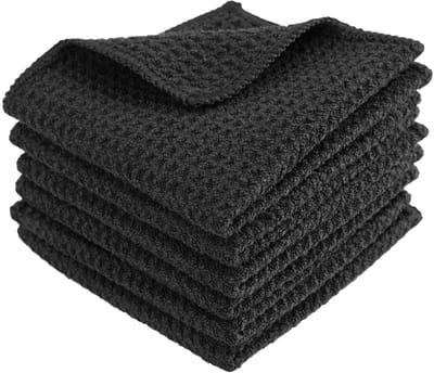 Dailygoods- Theedoeken 6 Stuks - Wafelstructuur - Microvezel - Absorberend - Zacht - 20 x 20 cm - Keukenmoppen