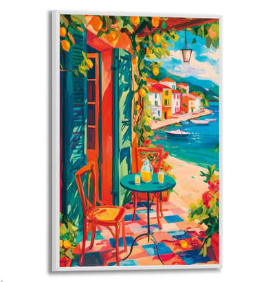 Schilderij Terras aan Zee - 30 x 20 - Papier - REINDERS