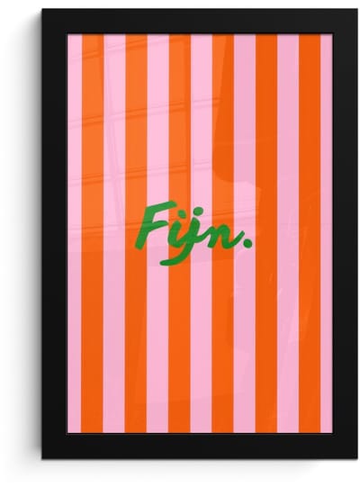 Poster in lijst - Fotolijst 20x30 cm - Posters - Patroon - Oranje - Fijn - Strepen - Posterlijst zwart - Decoratie - Wanddecoratie woonkamer - Muurdecoratie slaapkamer