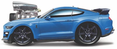 Maisto Ford Mustang - Modelauto - Schaal 1:64 - Blauw/Wit